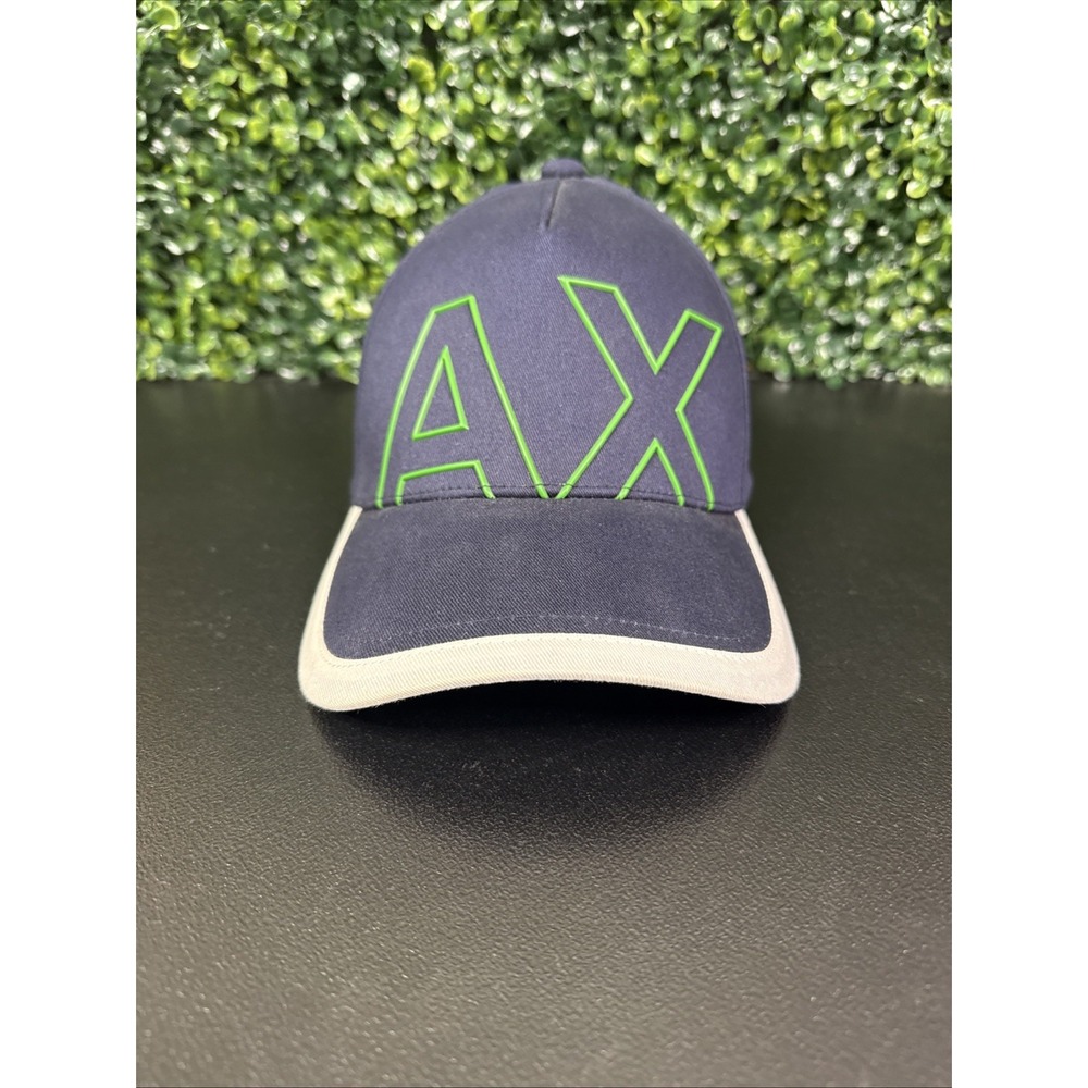 Armani Exchange snapback baseball cap Blue/neon green Adjustable